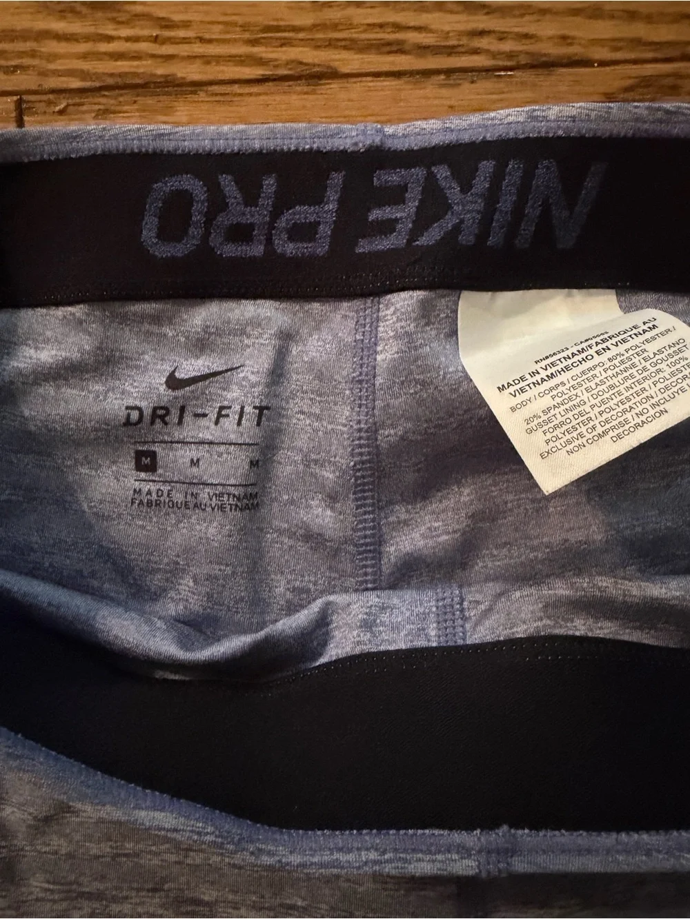Nike Pro Heather Light Blue Bike Shorts